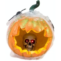 Europalms Halloween Kürbis im Spinnennetz, 25cm