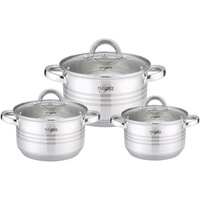 Platinum 6 tlg Edelstahl Kochgeschirr Induktion 18/10 Edelstahl Kochtopf