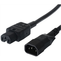 Bachmann Netzkabel Kaltgerätestecker-Stecker auf Warmgeräte-Kupplung, IEC320 C14/C15, 1 m