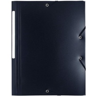 Exacompta Eckspanner 55801E, A4 schwarz 3 Einschlagklappen,