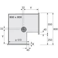Hettich Eckschrankdrehbeschlag Revo 90° 9080040 800 mm