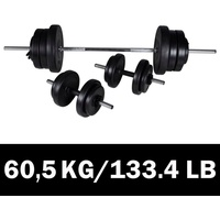 VidaXL Langhantel + 2 Kurzhantel Set 60,5kg