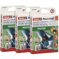 Tesa POWERSTRIPS® Poster Doppelseitiger Klebestreifen Weiß Inhalt: 60 St.