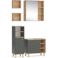 Vicco Badmöbelset Midischrank Waschtischunterschrank Spiegelschrank Senyo
