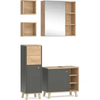 Vicco Badmöbelset Midischrank Waschtischunterschrank Spiegelschrank Senyo