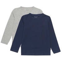 MINYMO - Langarmshirt Basic 24 2er-Pack marine/grau, Gr.104