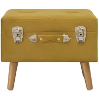 VidaXL Hocker mit Stauraum 40 cm Senfgelb Samt