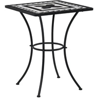 VidaXL Mosaik-Bistrotisch 60 x 60 x 11 cm Schwarz/Weiß