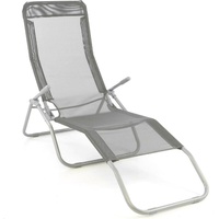 VCM Gartenliege Maße 160x48x100cm Sonnenliege Liegestuhl Liege Relaxliege Grau