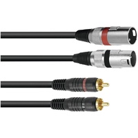 Omnitronic Adapterkabel 2x XLRm/2x RCA 1.5m (3022522C)