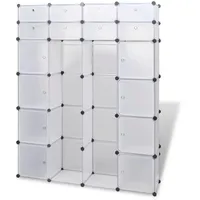 VidaXL Modularer Schrank mit 18 Fächern Weiß 37 x