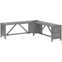 VidaXL Garten-Eckbank mit Pflanzkübel 117 cm Massivholz Akazie Grau