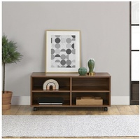 [en.casa] Lowboard mit Rollen Gränne 90x35x41cm Dunkler Holzton