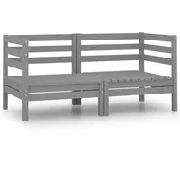 VidaXL Garten-Ecksofas 2 Stk. Grau Massivholz Kiefer
