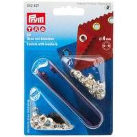 Prym Ösen und Scheiben Messing 4,0 mm silberfarbig