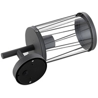 LINDBY Yonan Außenwandlampe, rund, dunkelgrau, E27