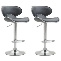 CLP 2er Set Barhocker Las Vegas Kunstleder grau chrom
