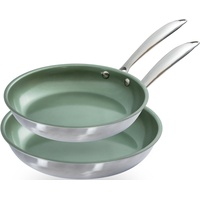 Just Vegan Pfannen-Set »CeraVegan«, Edelstahl 18/8, (Set, 2 tlg.),
