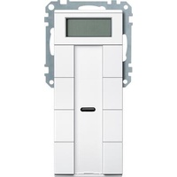 Merten Taster 4-fach plus mit Raumtemperaturregler polarweiß, Taster MEG6214-0419