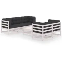 VidaXL 6-tlg. Loungeset Kiefer weiß