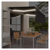 VidaXL Markise Manuell Einziehbar mit Rollo & LED 4x3