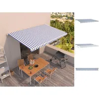 VidaXL Gelenkarmmarkise 500 x 350 cm blau/weiß 3069016