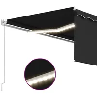 VidaXL Markise Manuell Einziehbar mit Rollo & LED 4x3