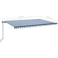 VidaXL Markise Automatisch Einziehbar 500 x 350 cm blau