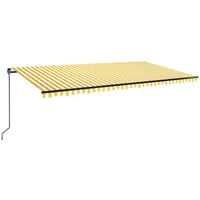 VidaXL Gelenkarmmarkise 600 x 350 cm gelb und weiß