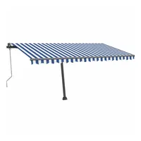 VidaXL Automatisch Standmarkise 450 x 300 cm blau/weiß 3069766