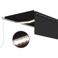 VidaXL Gelenkarmmarkise Einziehbar mit Volant & LED 5x3 m
