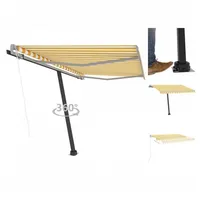 VidaXL Standmarkise Automatisch 300 x 250 cm gelb/weiß