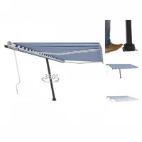VidaXL Standmarkise 400 x 350 cm blau/weiß