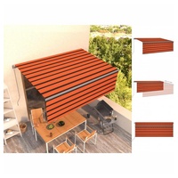 VidaXL Markise Manuell Einziehbar mit Rollo 4x3 m Orange