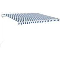 VidaXL Automatisch Gelenkarmmarkise 400 x 350 cm blau/weiß 3068986