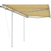 VidaXL Automatisch Gelenkarmmarkise 350 x 250 cm gelb/weiß inkl.