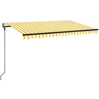 VidaXL Automatisch Gelenkarmmarkise 450 x 300 cm gelb/weiß 3069128