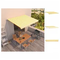 VidaXL Automatisch Gelenkarmmarkise 450 x 350 cm gelb/weiß 3069008