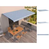 VidaXL Gelenkarmmarkise 600 x 350 cm blau/weiß 3069036