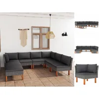 VidaXL Garten-Lounge-Set 8-tlg. grau