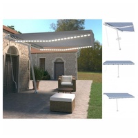 VidaXL LED Einziehbar Gelenkarmmarkise 400 x 350 cm blau/weiß