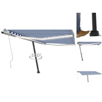 VidaXL Markise Manuell Einziehbar mit LED 400x300 cm Blau