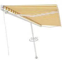 VidaXL Standmarkise Manuell Einziehbar 500x300 cm Gelb/Weiß