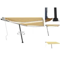 VidaXL LED Gelenkarmmarkise 400 x 300 cm gelb/weiß