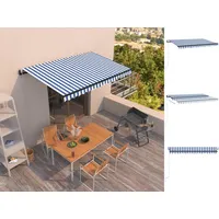 VidaXL Automatisch Gelenkarmmarkise 450 x 350 cm blau/weiß 3069206