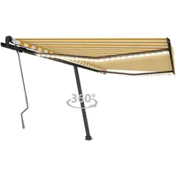 VidaXL LED Gelenkarmmarkise 450 x 300 cm gelb/weiß 3069763