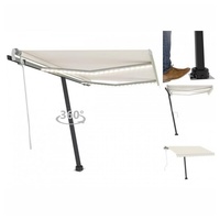 VidaXL Handbetrieben LED Markise 300 x 250 cm creme