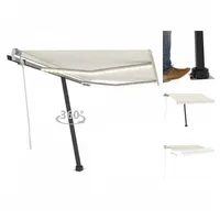 VidaXL LED Gelenkarmmarkise 350 x 250 cm cremeweiß 3069722