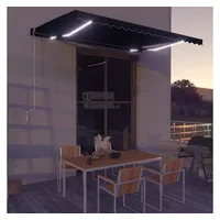 VidaXL LED Einziehbar Markise 450 x 300 cm anthrazit