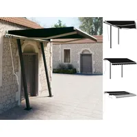 VidaXL Gelenkarmmarkise Automatisch mit Pfosten 3x2,5 m Anthrazit
